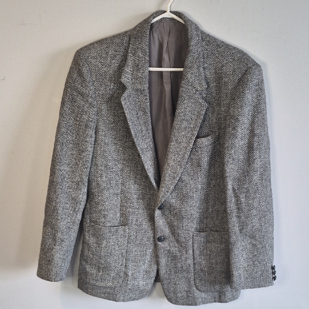 Harris Tweed - Gray Herringbone Sport Coat Blazer